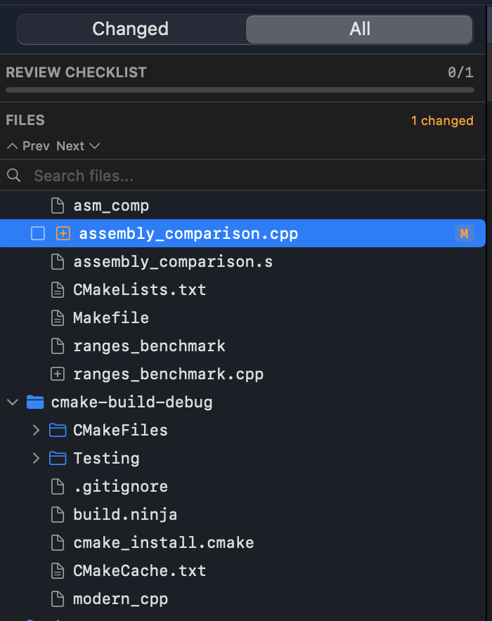 Repository browser alongside diff